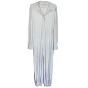 Norma Kamali Shirt Jog Jumpsuit White Size Med